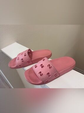 Pink Gucci Slide Sandals